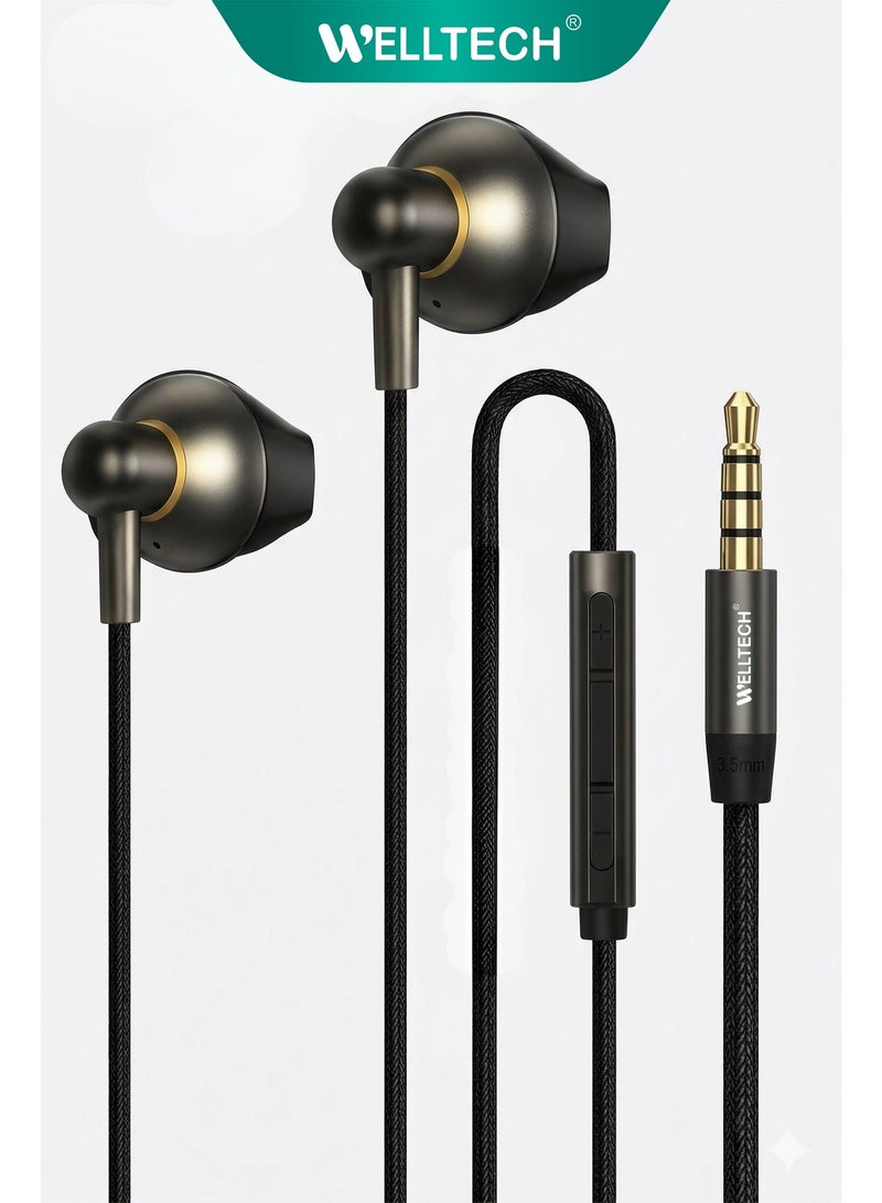 WELLTECH 3.5mm Wired Earphones with Mic Clear Voice Calling Headphones Noise Isolation In Ear Headset for Android iPhone Laptop Gaming Meetings WELLTECH HFD25 - Image 2