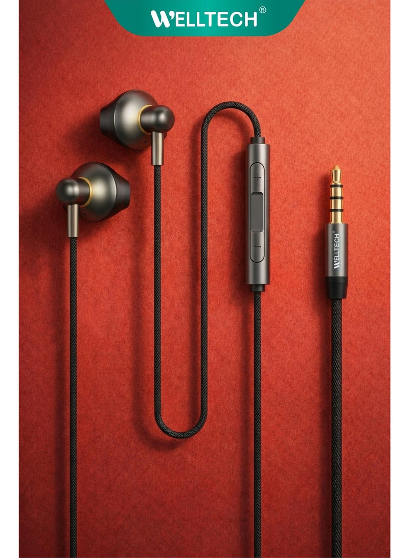 WELLTECH 3.5mm Wired Earphones with Mic Clear Voice Calling Headphones Noise Isolation In Ear Headset for Android iPhone Laptop Gaming Meetings WELLTECH HFD25 - Image 1