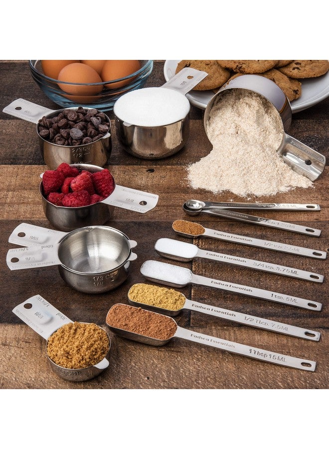 Hudson Essentials Stainless Steel Measuring Cups and Spoons Set (14 Piece Set) - Image 4