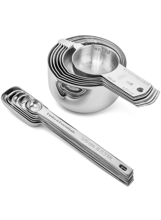 Hudson Essentials Stainless Steel Measuring Cups and Spoons Set (14 Piece Set) - Image 3