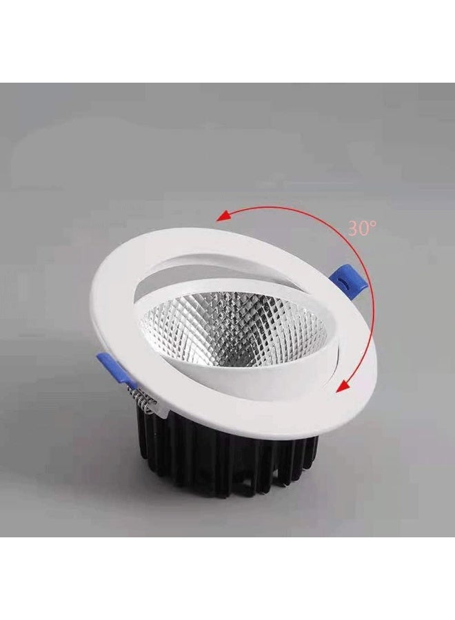 Melfi Adjustable Cob Embedded Round Led Downlight 12W 240Vac -White Ceiling Spotlight Ip20 Rated | For Indoor Home And Office Use (Daylight 6500K 1Pcs) - Image 4