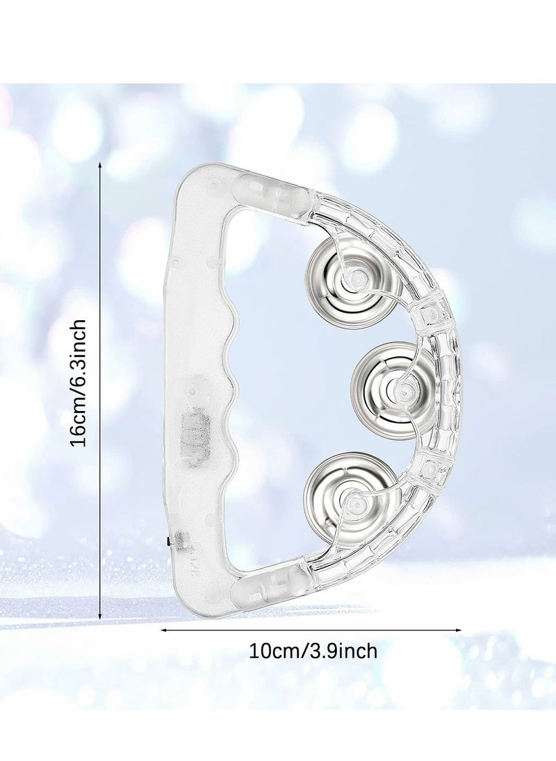Light Up Tambourine, LED Tambourine Musical Flashing Tambourine Handheld Percussion Instrument, Ring Metal Jingles Percussion Musical Educational Hand Instrument, Party Kids Games (4 PCS) - Image 2