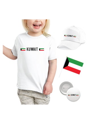 Kuwait National Day Gift Set for Girls - T-Shirt - Cap - Badge and Flag Set - Celebrate Kuwait National Day with this Kids Combo Pack in Style - pzsku/Z5F3979CDDF0A1822D816Z/45/_/1710438761/a6e2f431-79a9-4f9f-935c-9b568e28dea9