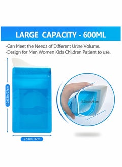 Generic Emergency Urinal Bag for Children and Kids 12 pack Disposable Urine Bags for Men and Women 600ml Portable Pee Bag for Travel Traffic jam Brief Relief (Blue)  - Image 2
