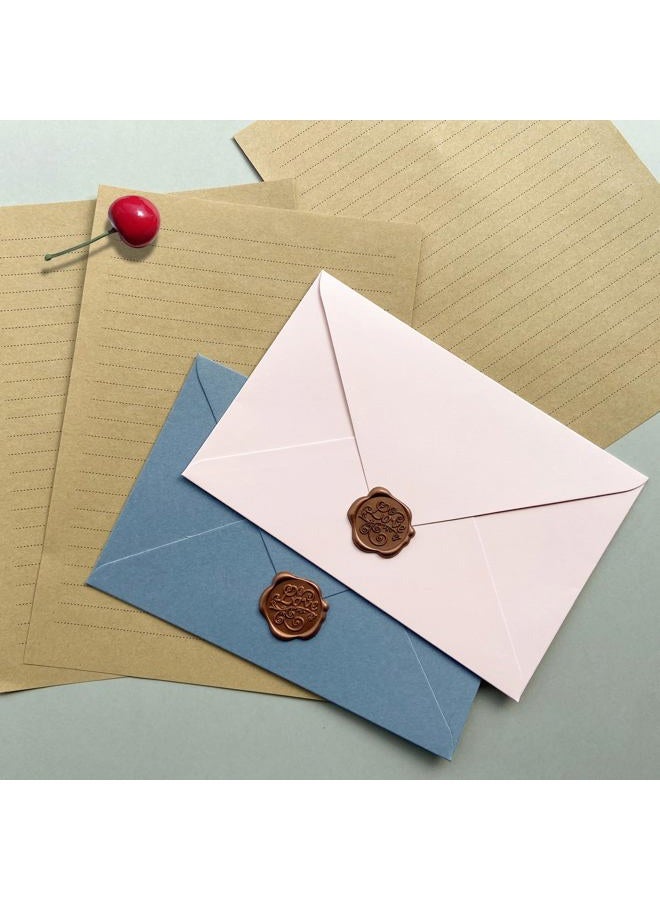 Tuhangcc Premium Velvet-Touch Stationery Set with Unique Design Colors - Best Paper and Elegant 4x6 Envelopes (24 Writing Sheets + 12 Envelopes) for Love Letters and Party Invitations (Pink) - Image 2