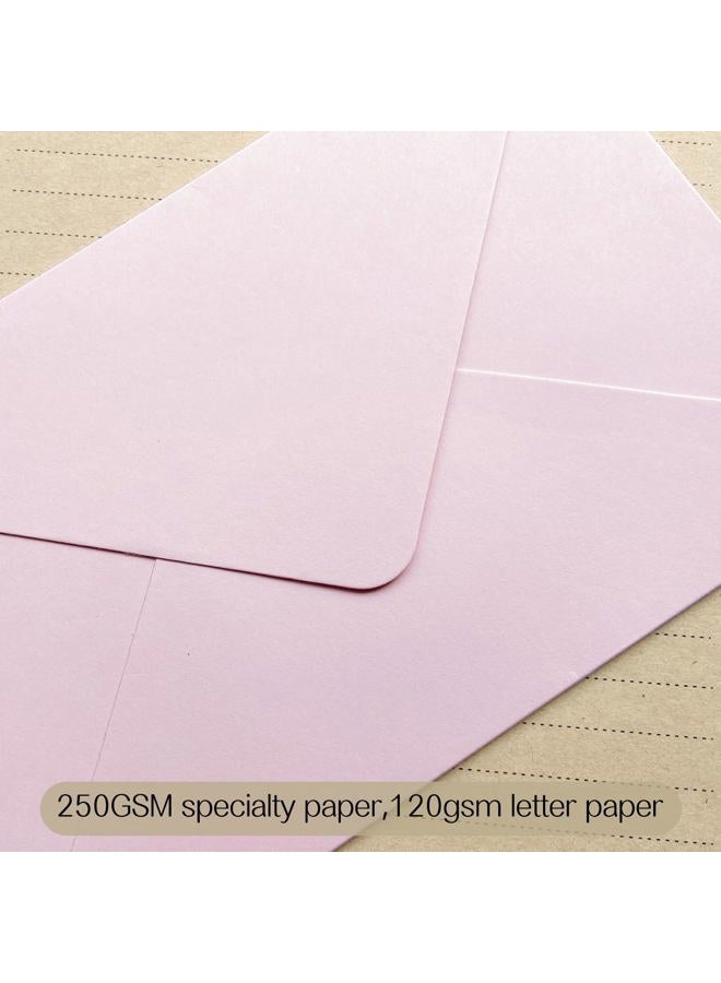 Tuhangcc Premium Velvet-Touch Stationery Set with Unique Design Colors - Best Paper and Elegant 4x6 Envelopes (24 Writing Sheets + 12 Envelopes) for Love Letters and Party Invitations (Pink) - Image 4