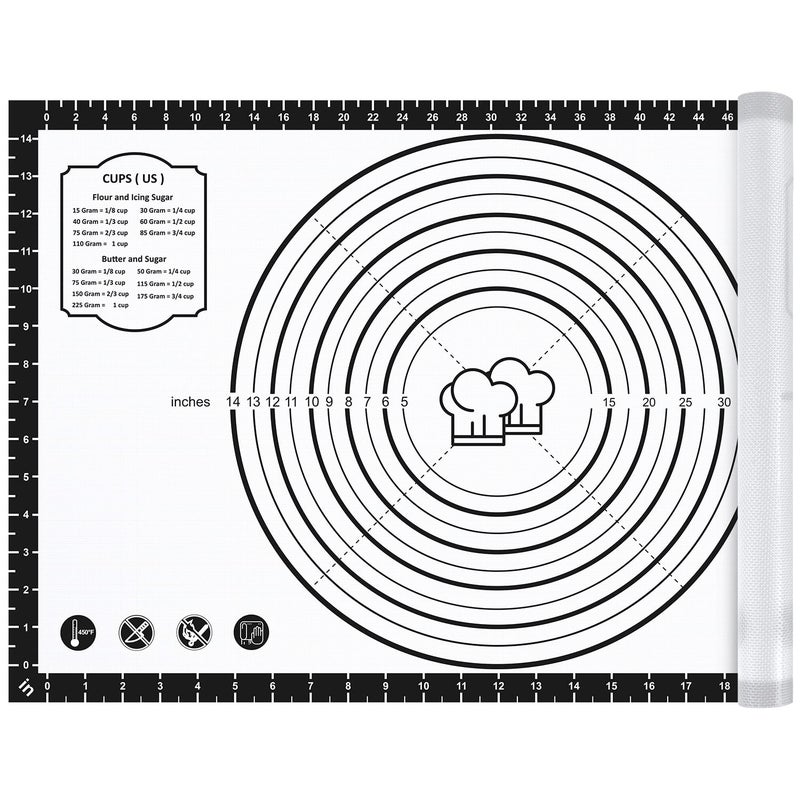 DANIA DEAN Silicone Baking Mat,26" x 16" Non-slip Dough Rolling Pastry Mat Non Stick Baking Sheet Mat with Measurement Cookies,Macarons,Bread - Image 1
