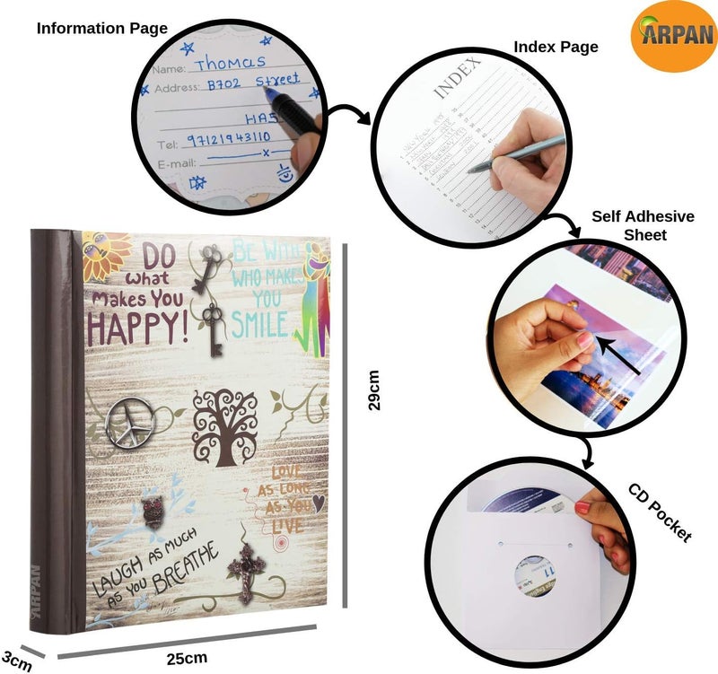 Arpan Large Self-Adhesive Photo Albums - Life Inspirational Slogans Photo Album x 1 - Image 2