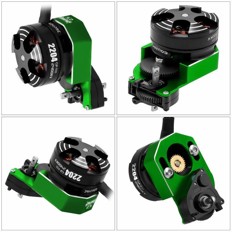 محرك خارجي بدون فرشاة GOUPRC 2204 2400KV مع ناقل حركة و30A Esc صغير بدون فرشاة لجهاز SCX24 للتحكم عن بعد الزاحف المحوري 1/24 أسود وأخضر - Image 5