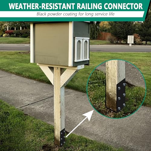 VoTwoofv U-Shape Wet Concrete Post Holder for 4"x4" (Actual 3.5"x3.5") Lumber,Heavy Duty Post Bracket Anchor for Wood Fence,Railing,Pergola (4pack-Matte Black)… - Image 4