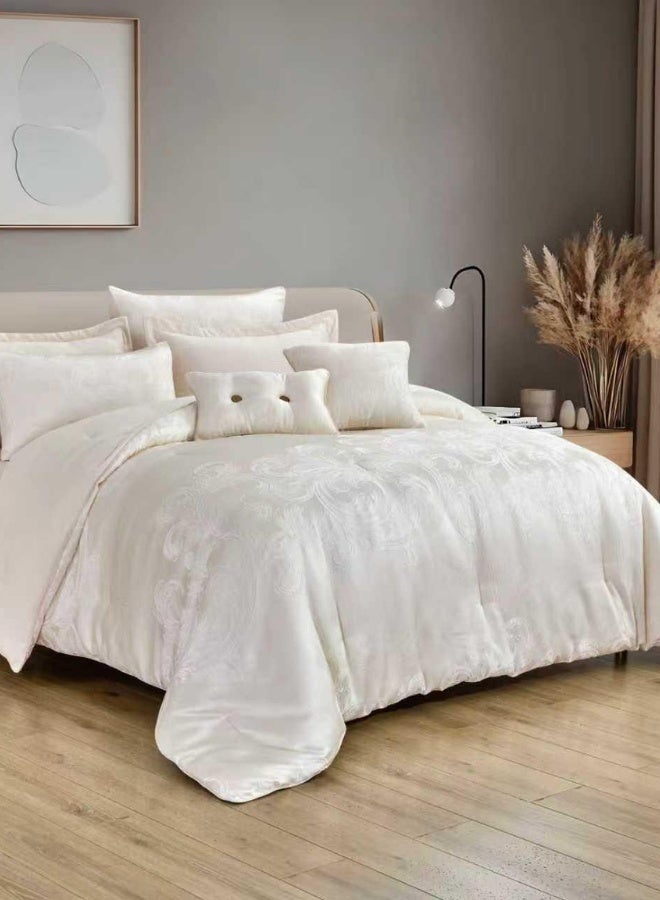 INREST Classic Line Single Comforter Set 170 × 230 cm – Luxury 5 Pieces Jacquard Embroidered Bedding Set - Image 1