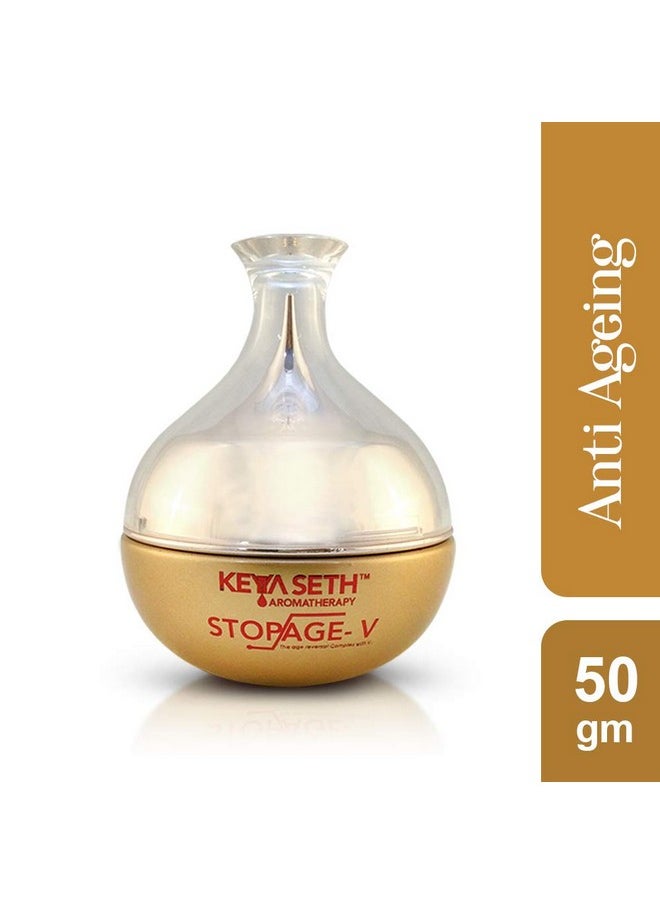 Keya Seth Aromatherapy Keya Seth Aromatherapy,Stopage V - Anti Ageing Treatment- Vitamins B2, B3(Niacinamide), B5, C, E, Hyaluronic Acid, Alpha Arbutin, Anti Ageing Night Cream For Men & Women  - Image 2