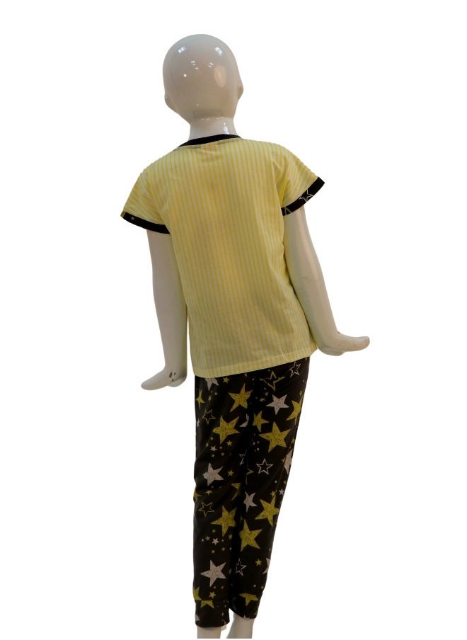 JOANNA Girl's For You Print Short Sleeve Shirt & Long Pants Pajama Set, Yellow/Black - pzsku/Z5F39BC68C9EEC0BCDBD0Z/45/_/1741338443/8f208bdf-0996-44da-964d-847a9ea602e5