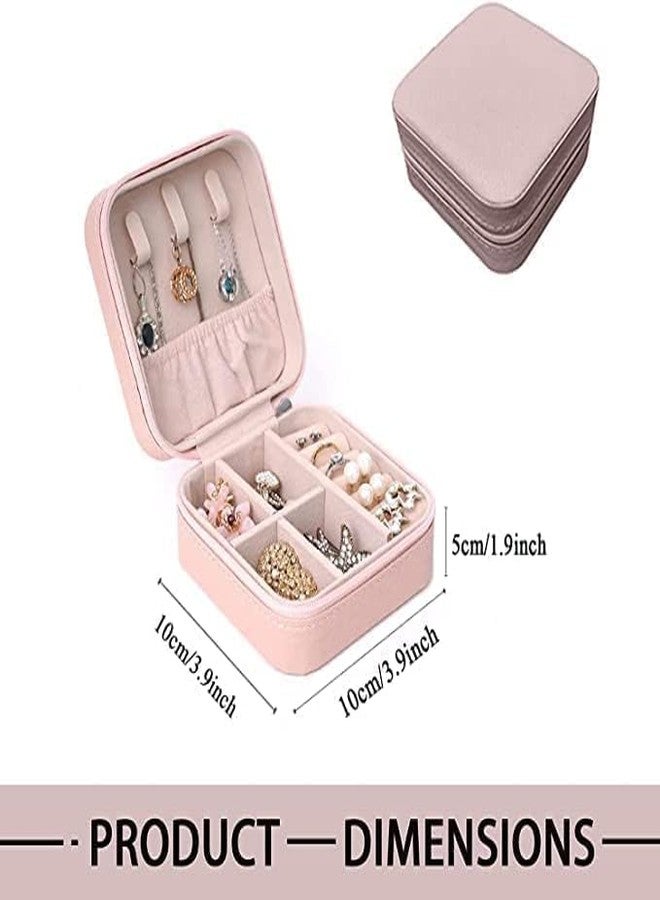 COLESHWAR Jewellery Organizer, PU Leather Zipper Portable Storage Box, Small Box Mini Portable Case for Rings Earrings & Necklace for Women Girls, Best For Travel, Home - Image 5