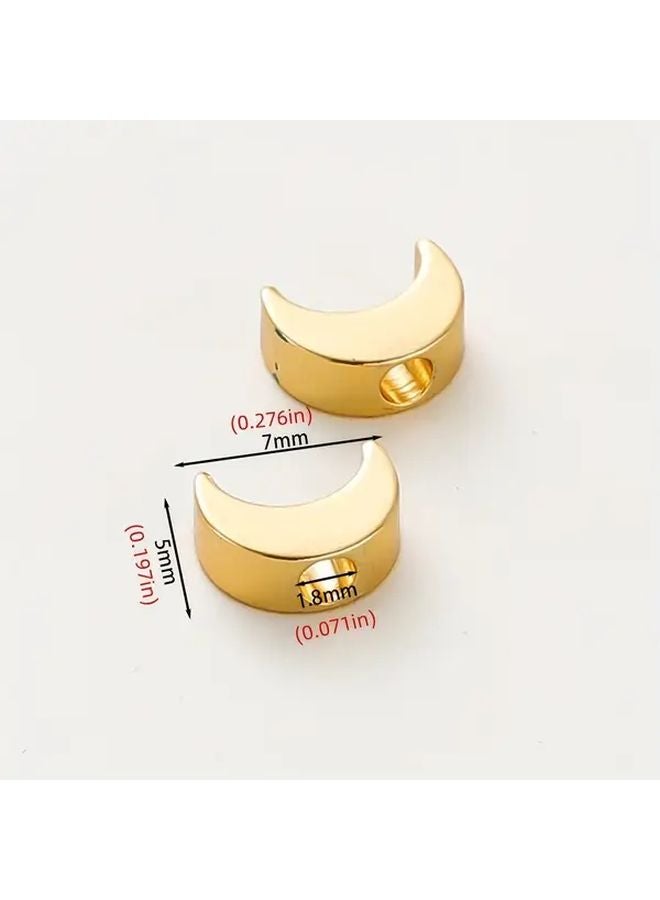 20Pcs 18K Golden Plated Brass Crescent Moon Beads Large Hole Hypoallergenic Jewelry Spacers for DIY Bracelets Necklaces - Image 4