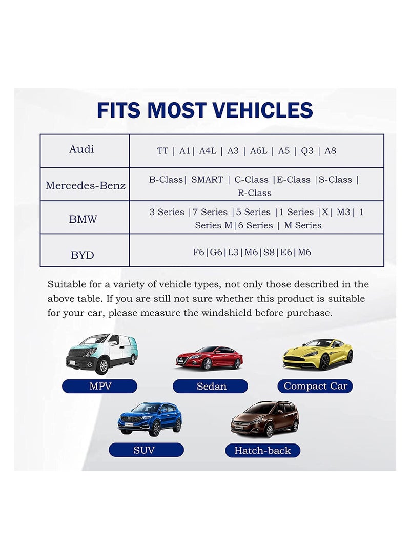 Excefore Car Windshield Sun Shade Foldable Umbrella Reflective Sunshade for UV Rays and Heat Visor Protector,Keep Vehicle Cool,Easy to Use Store Fits Most SUVs 57 x 31 in - Image 4