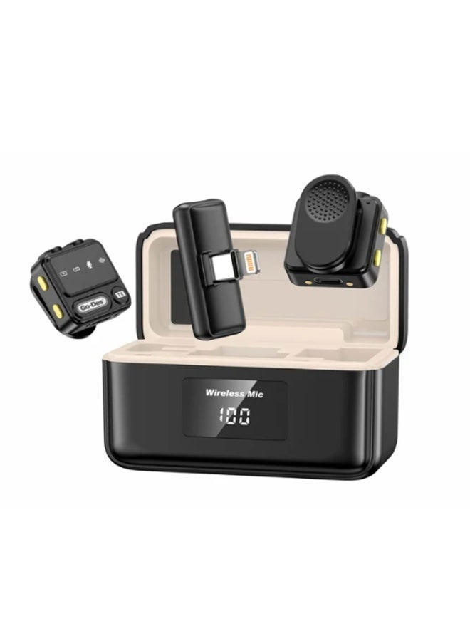 GO-DES GD-WS307 2-in-1 Wireless Lapel Clip Microphone with U-Shaped Receiver - Image 1