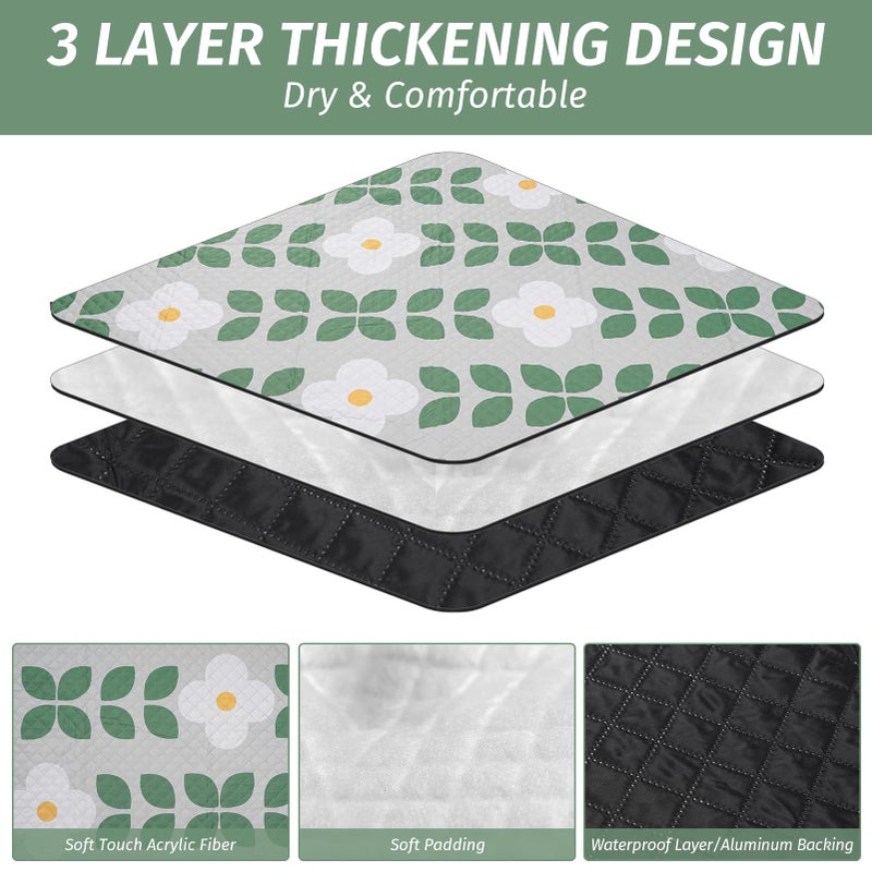 WICKERLAND Picnic Blankets Extra Large - Beach Blanket Waterproof Sandproof with Shoulder Strap, Machine Washable, Outdoor Blanket with Stakes for Grass Concert, Park, Lawn,Travel,Spring Summer.Green - Image 2