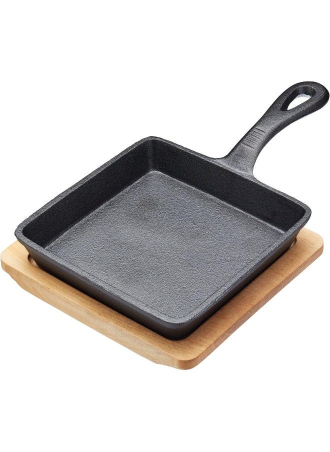 ARTESA KitchenCraft Cast Iron Mini Frying Pan, 15x24.4x2cm, Gift Boxed  - Image 1