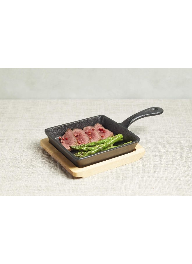 ARTESA KitchenCraft Cast Iron Mini Frying Pan, 15x24.4x2cm, Gift Boxed  - Image 3