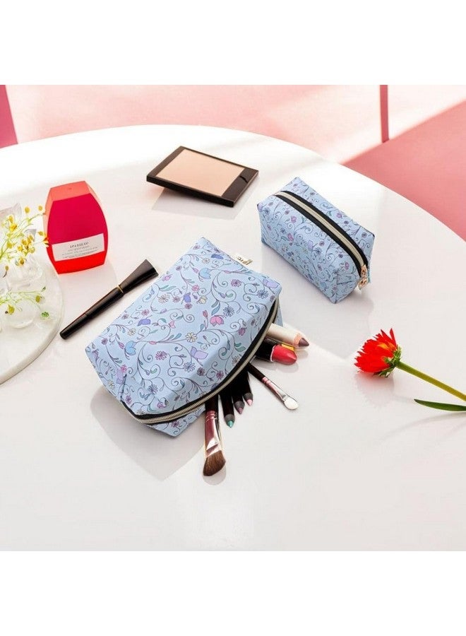 Tinker Squad Cute Floral Makeup Cosmetic Pouch Organizer Kit for Girls Women | Travel Makeup Purse Cosmetic Organizer | Makeup Bag Travel Essentials Pouches | Make up Organiser Cute Pouch (Set of 2) - Image 2