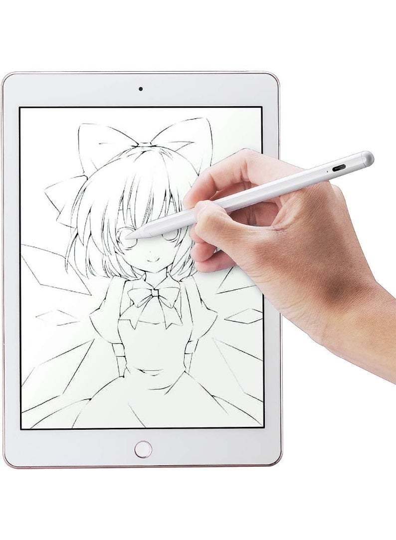 قلم ستايلس للكتابة والرسم بدقة مع رفض راحة اليد لموديل 2018-2020 ابل ايباد برو (ابيض) - Image 4