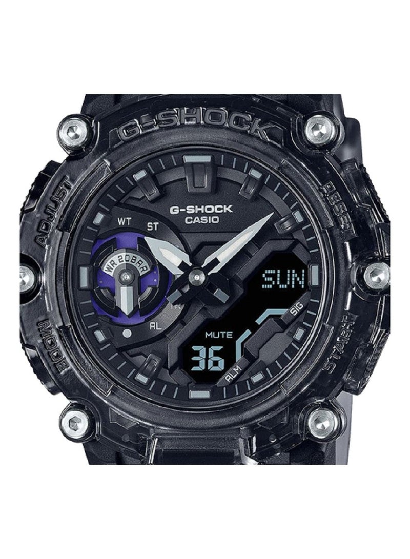 G-SHOCK Casio Men Watch G-Shock Digital Analog Black Dial Resin Band GA-2200SKL-8ADR. - Image 3