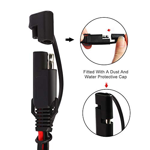 iMESTOU كابلات iMESTOU 16AWG SAE كابل تمديد طاقة SAE موصل DC سريع الفصل 2 دبوس 12V 30CM مع أغطية مقاومة للماء لتطبيقات دراجة نارية سيارة بطارية بدء التشغيل الطاقة الشمسية (5 قطع) - Image 2