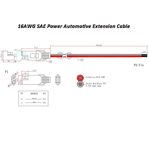 iMESTOU كابلات iMESTOU 16AWG SAE كابل تمديد طاقة SAE موصل DC سريع الفصل 2 دبوس 12V 30CM مع أغطية مقاومة للماء لتطبيقات دراجة نارية سيارة بطارية بدء التشغيل الطاقة الشمسية (5 قطع) - Image 4