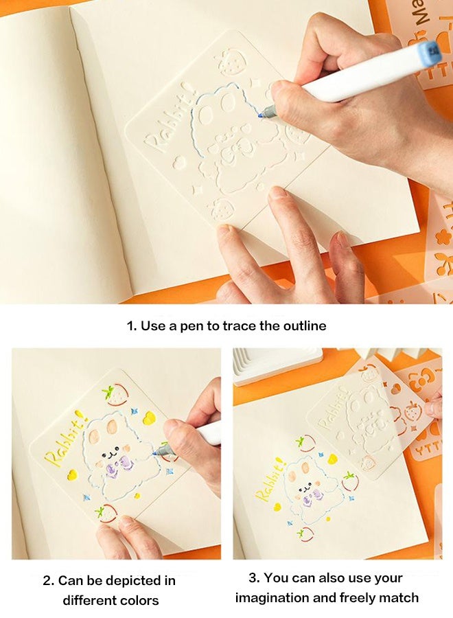 Organizer 16Pcs Drawing Stencil Set, Reusable DIY Art Templates for Kids & Adults, Cute Hello Kitty, Kuromi, My Melody & More, Perfect for Sketching, Painting & Crafting - Image 5