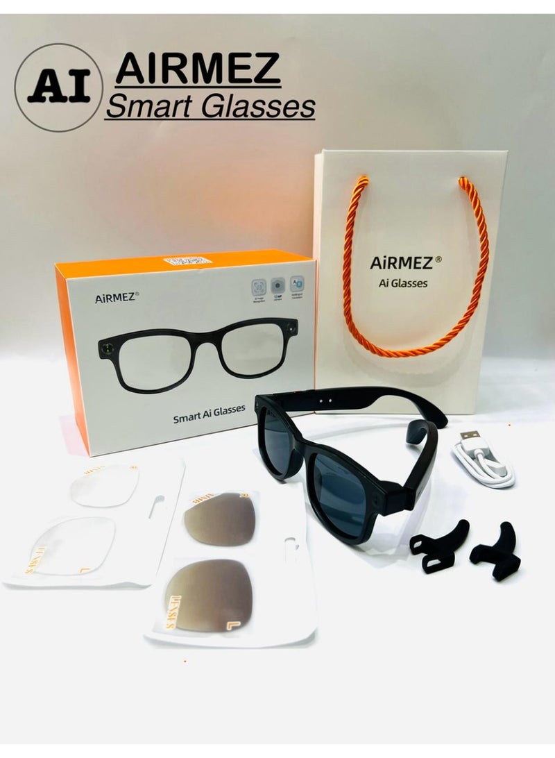 أيرمز نظارة Airmez الذكية – موديل MezLens S1  استمتع بتجربة تقنية متطورة مع نظارة Airmez الذكية، المصممة لتجمع بين الأناقة والراحة والميزات الذكية التي تسهّل حياتك اليومية - Image 3