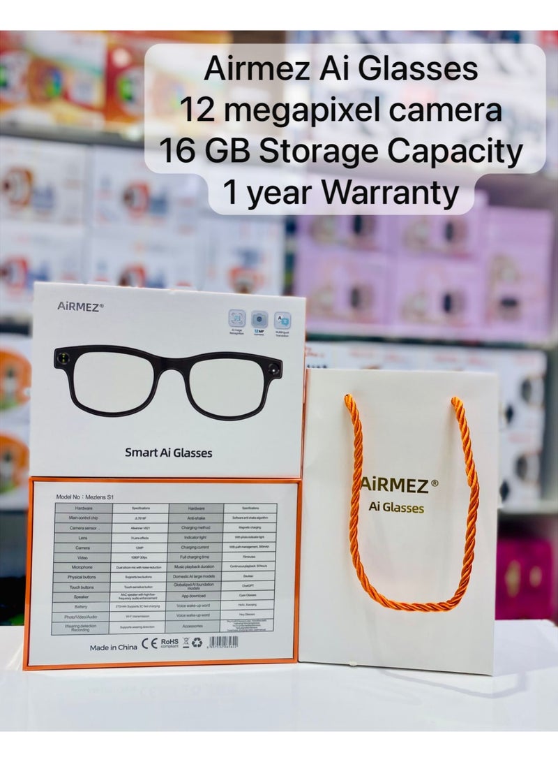 أيرمز نظارة Airmez الذكية – موديل MezLens S1  استمتع بتجربة تقنية متطورة مع نظارة Airmez الذكية، المصممة لتجمع بين الأناقة والراحة والميزات الذكية التي تسهّل حياتك اليومية - Image 4