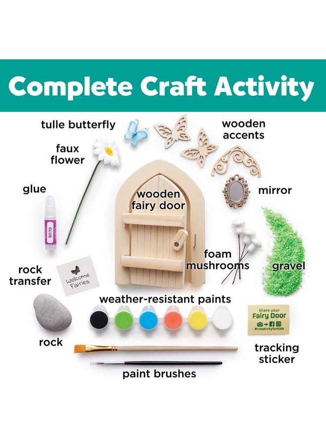Creativity for Kids Butterfly Fairy Door Kit - Painting Arts and Crafts for Kids, Creative Gifts for Girls and Boys Age 6-7+ Yellow - Image 3