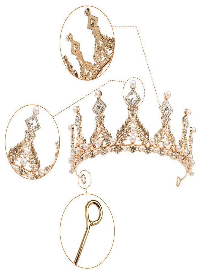 Hedume Set of 3 Crystal Princess Crown for Girls, Queen Tiaras with Rhinestone, Crystal Tiara Headbands for Birthday, Bridal Wedding, Model Catwalk, Prom, Party - Image 2
