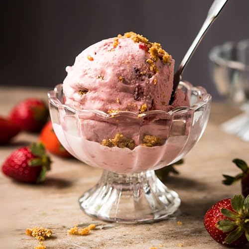 MARTVIA 300ML Ice Cream Glasses Cups Dishes for Desserts, Milkshake,Fruit and Pudding Glass Serving Bowls, Perfect for Home, Restaurants and Parties Dishwasher Safe (Lotus Cups- A, Set of 6) - Image 2