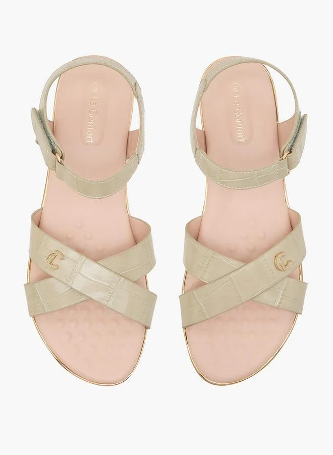 لو كونفورت Women Textured Cross Strap Sandals