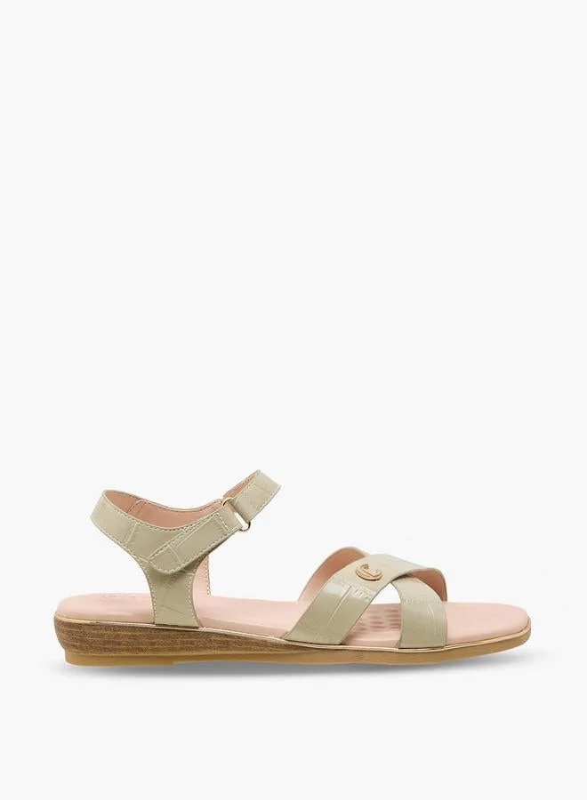 لو كونفورت Women Textured Cross Strap Sandals