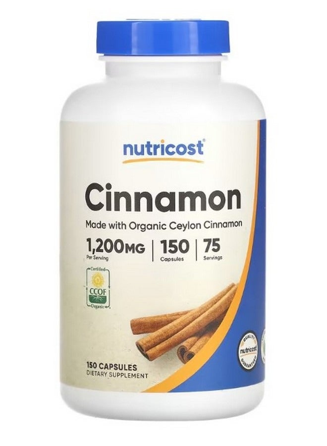 Cinnamon 1200 mg 150 Capsules 600 mg per Capsule - Image 1