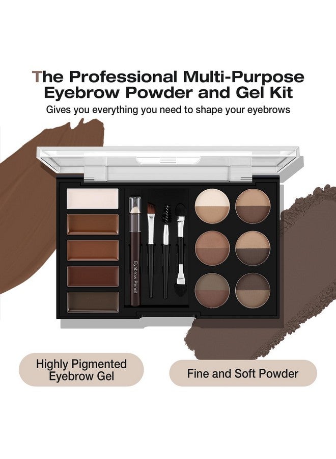 Apooliy Eyebrow Powder Palette Set 12 Colors Of Eyebrow Powder 5 Colors Of Eyebrow Mascara 4 Eyebrow Stencils Eyebrow Brush And Pencil Volumizing Eyebrow Gel To Creates Natural Brows - Image 4