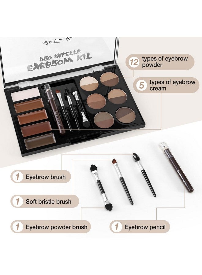 Apooliy Eyebrow Powder Palette Set 12 Colors Of Eyebrow Powder 5 Colors Of Eyebrow Mascara 4 Eyebrow Stencils Eyebrow Brush And Pencil Volumizing Eyebrow Gel To Creates Natural Brows - Image 2