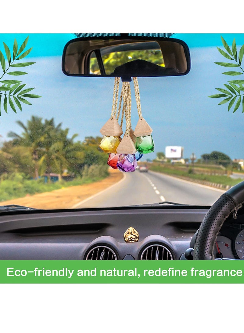Car Perfume Bottle Diffuser,5 Pieces 8ml Car Perfume Glass Bottle Refillable Car Perfume Bottle Empty Air Freshener Car Hanging Perfume Bottle for Car Home Office - Image 5