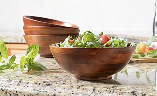 Lipper International Lipper Cherry Finish 4 Piece Footed Bowl Set - Image 4