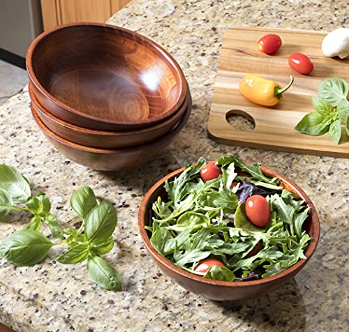 Lipper International Lipper Cherry Finish 4 Piece Footed Bowl Set - Image 3