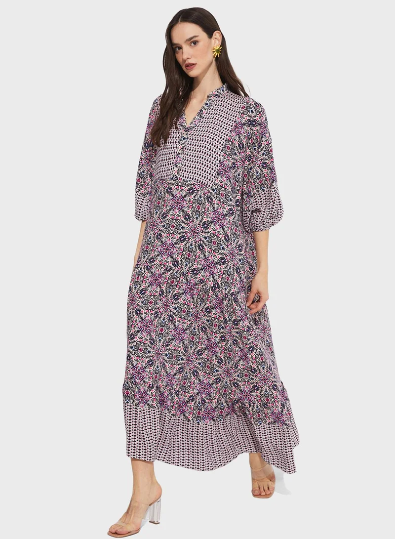 JUNE Floral Print Maxi Dress