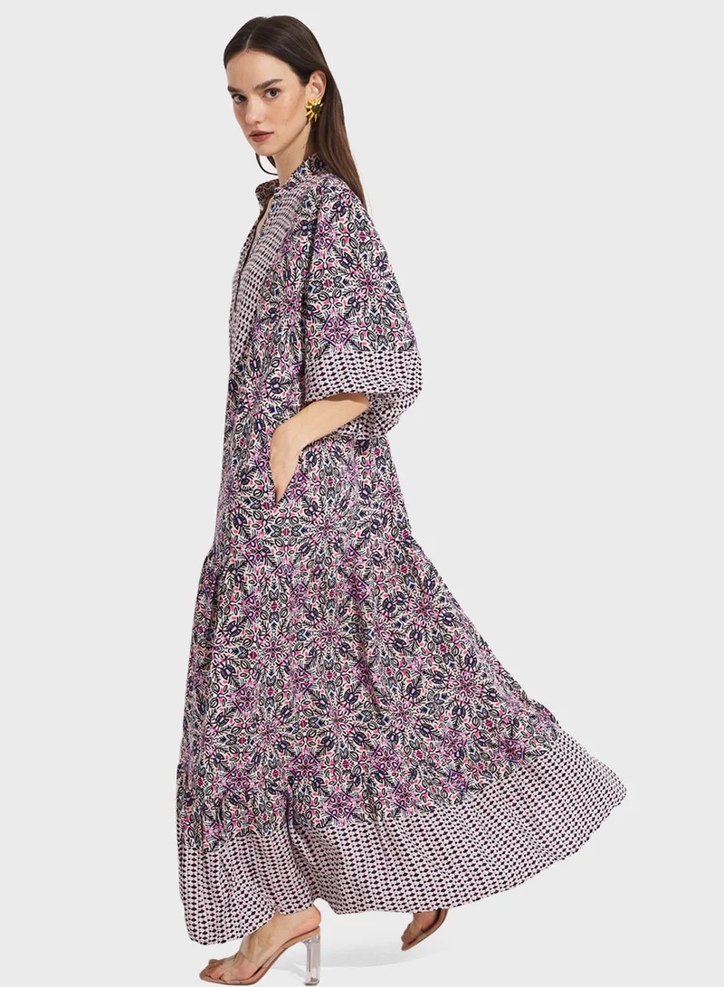 JUNE Floral Print Maxi Dress