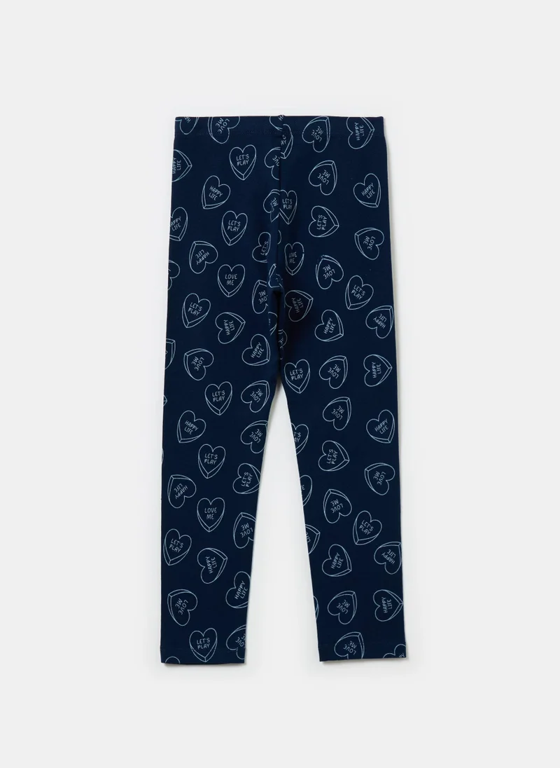 Ovs Printed stretch cotton leggings