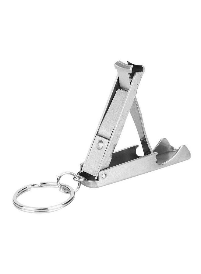 VGEBY Nail Cutter 2 In 1 Stainless Steel Nail Clippers Bottle Opener Manicure Care Tool With Key Ring Fingernail Clipper Keychain - Image 1