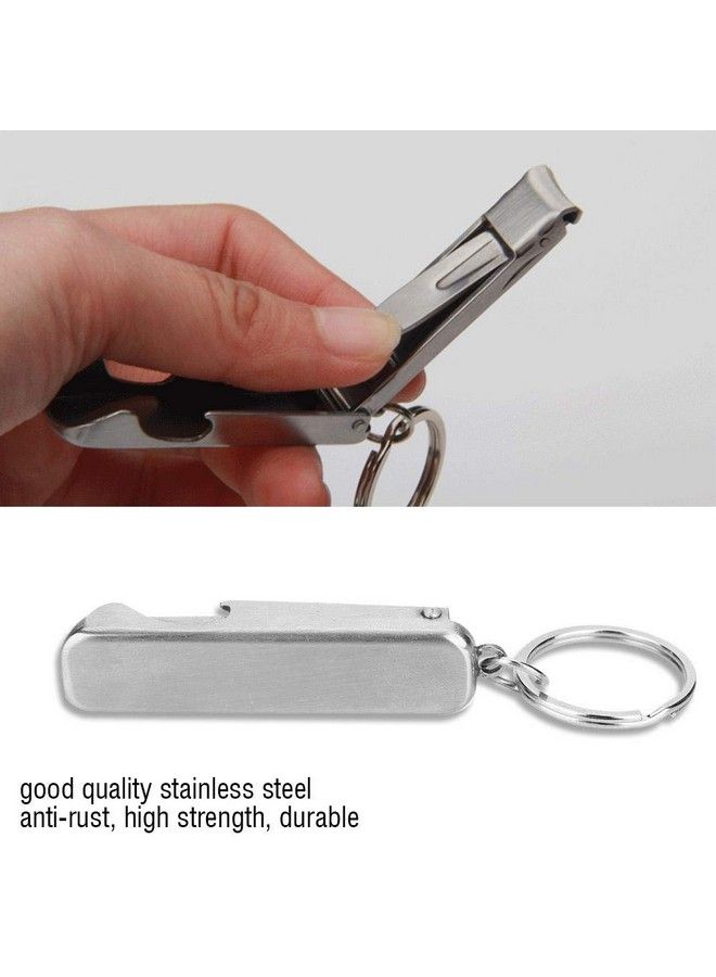VGEBY Nail Cutter 2 In 1 Stainless Steel Nail Clippers Bottle Opener Manicure Care Tool With Key Ring Fingernail Clipper Keychain - Image 5