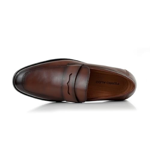 Ferro Aldo Mateo Men's Modern Penny Loafer | Sleek Slip-on Dress Shoe for Business, Formal & Smart Casual Wear | MFA19707 | in Espresso Brown, Size 10.5 - Image 5