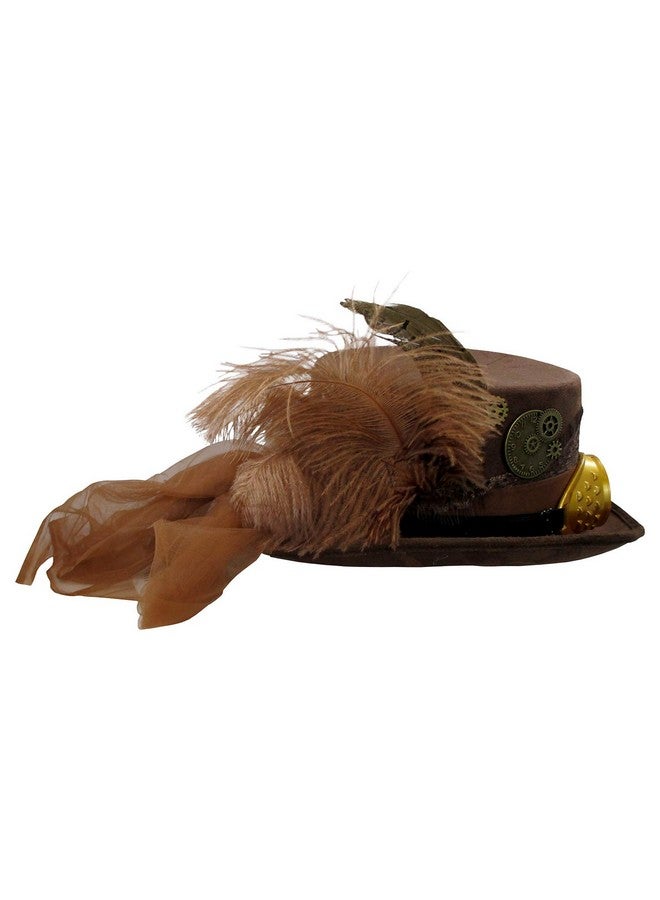 Jacobson Hat Company Deluxe Velvet 4.25 Inch Steampunk Top Hat With Removable Goggles (Brown), One Size - Image 4